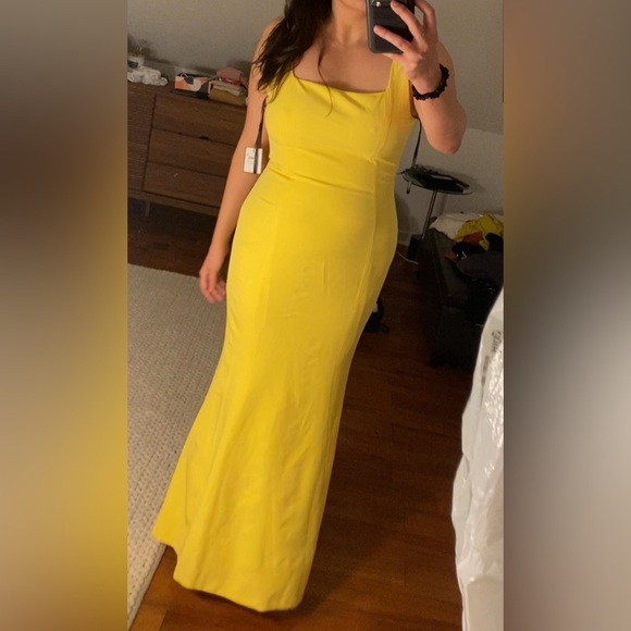 NWT Square Neck Mermaid Gown Laundry in Yellow OR blue, sleeveless - Picture 9 of 11